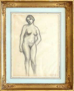 Carrière, Eugène. Stehender weiblicher Akt. (00063)
