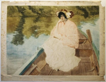 Abel-Truchet, Louis. Lesende Dame im Ruderboot. (00879)