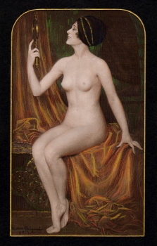 Brisgand, Gustave. Femme nue assise avec un miroir. (01082)