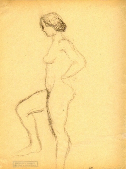 Carrière, Eugène. Stehender weiblicher Akt. (01095)