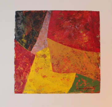 Pierre Guerchett Jeannin. Acryl auf Papier Cinematheque Bercy 1  - abstrakte Komposition (Art Nr. 1953)