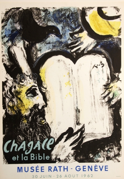 Chagall, Marc. Ausstellungsplakat. Moses mit den Gesetzestafeln. 1962 (00410)