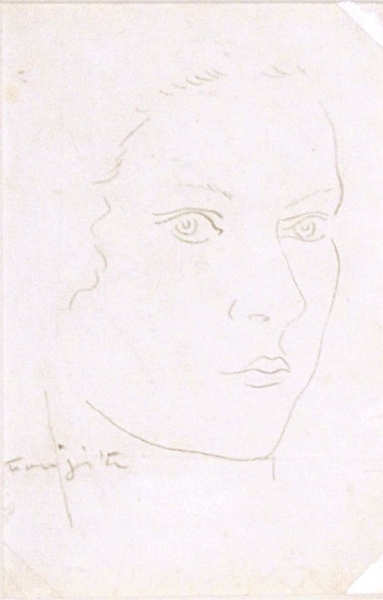 Foujita, Tsuguharu. Visage de femme. (00692)