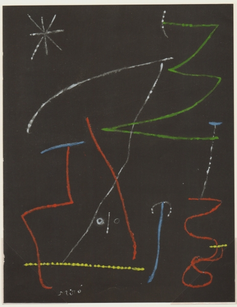 Miró, Joan. Komposition auf schwarzem Grund. (00817)