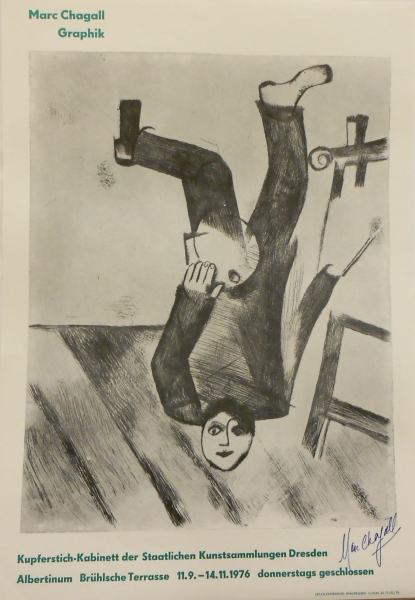 Chagall, Marc. Ausstellungsplakat. Kupferstich-Kabinett der Staatlichen Kunstsammlungen Dresden. 1976. (01239)