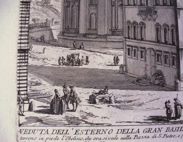 Piranesi, Giovanni Battista. Veduta dell'Esterno della Gran Basilica di S. Pietro in Vaticano. (00714)